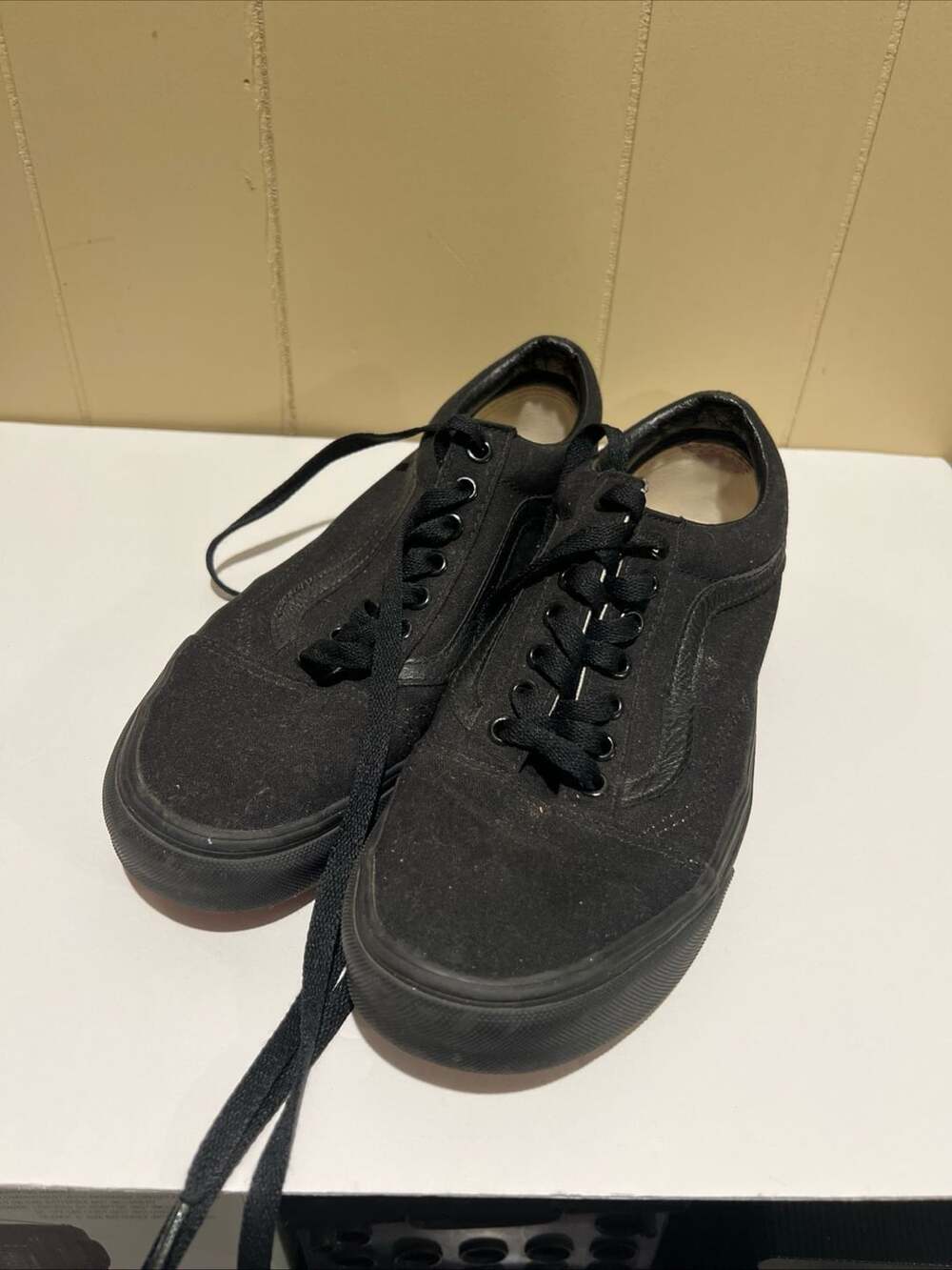 Vans Old Skool Skate Shoes Black Monochrome Canvas